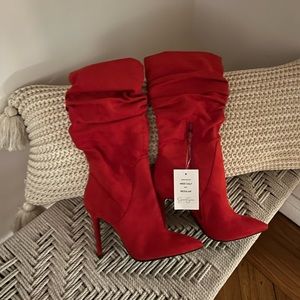 JESSICA SIMPSON Slouchy red suede boot size 7M